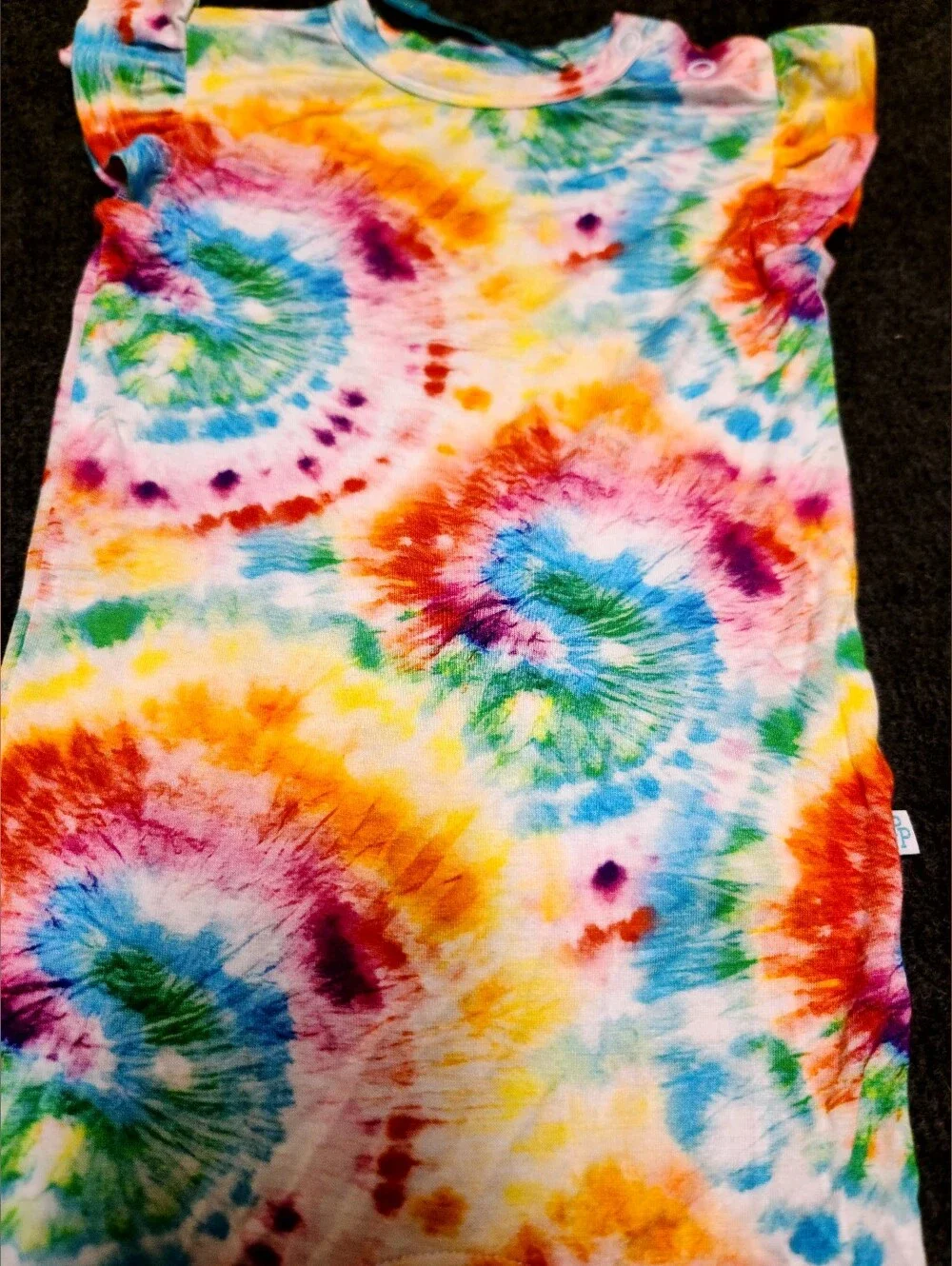 Posh Peanut Totally Tie-Dye Cap Sleeve Romper 6-9 Months  RETAIL $38